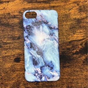 Blue marbled phone case